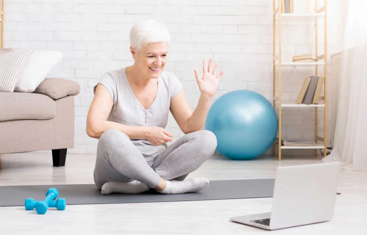woman doing home exercises physical therapy